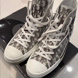Dior Translucent High-Top Sneakers in White and Black